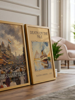 The Vintage Book of Indian Writing 1947-1997 watercolour print framed by window – literary home decor