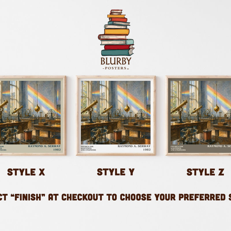 Physics for scientists and engineers literary print in frame leaning in hallway – non fiction wall art