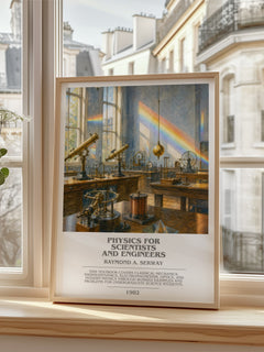 Physics for scientists and engineers bookish poster colour and style options – Raymond A. Serway book art