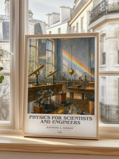 Physics for scientists and engineers book cover poster colour and style options – Raymond A. Serway book art