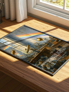 Physics for scientists and engineers watercolour book poster framed on wall – non fiction wall art