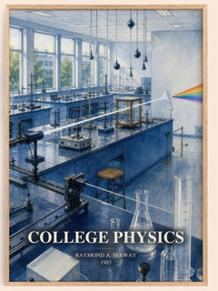 College physics watercolour book poster by Raymond A. Serway – framed literary art print