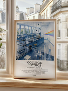 College physics bookish poster colour and style options – Raymond A. Serway book art