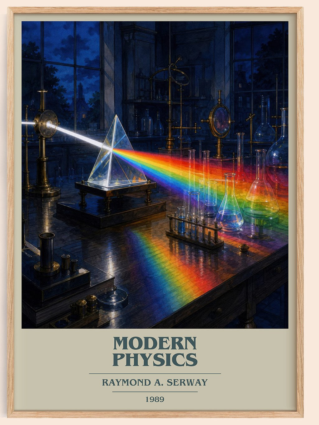 Modern Physics book cover book poster by Raymond A. Serway – framed literary art print
