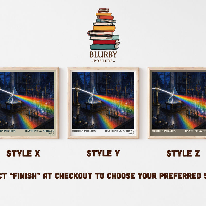 Modern Physics literary print in frame leaning in hallway – non fiction wall art