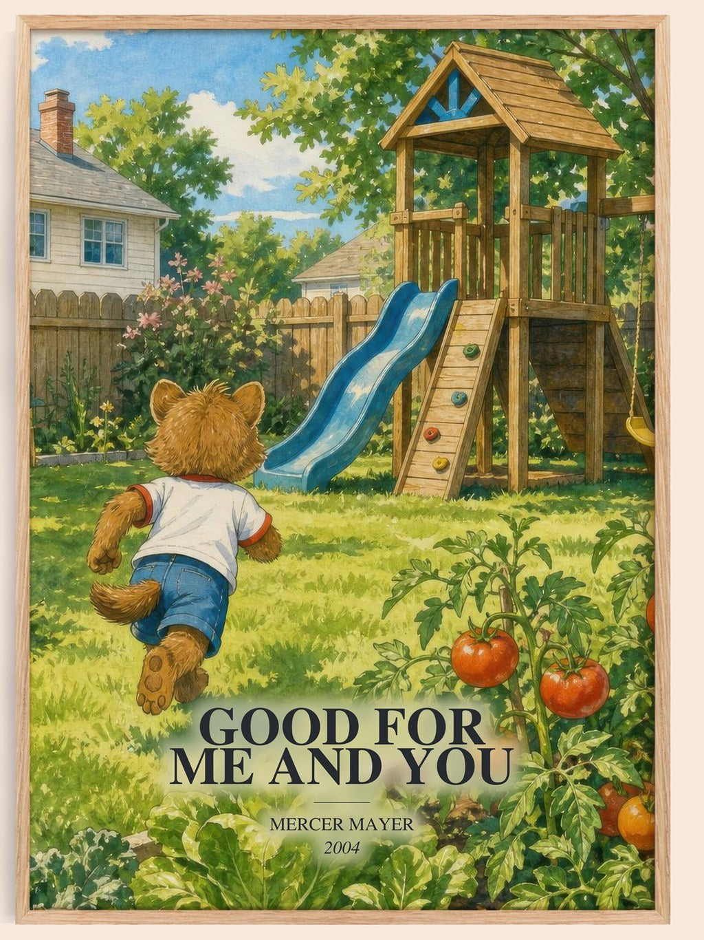 Good for Me and You watercolour book poster by Mercer Mayer – framed literary art print