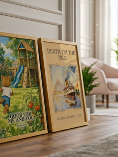 Good for Me and You watercolour print framed by window – literary home decor