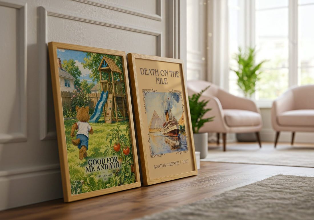 Good for Me and You watercolour print framed by window – literary home decor