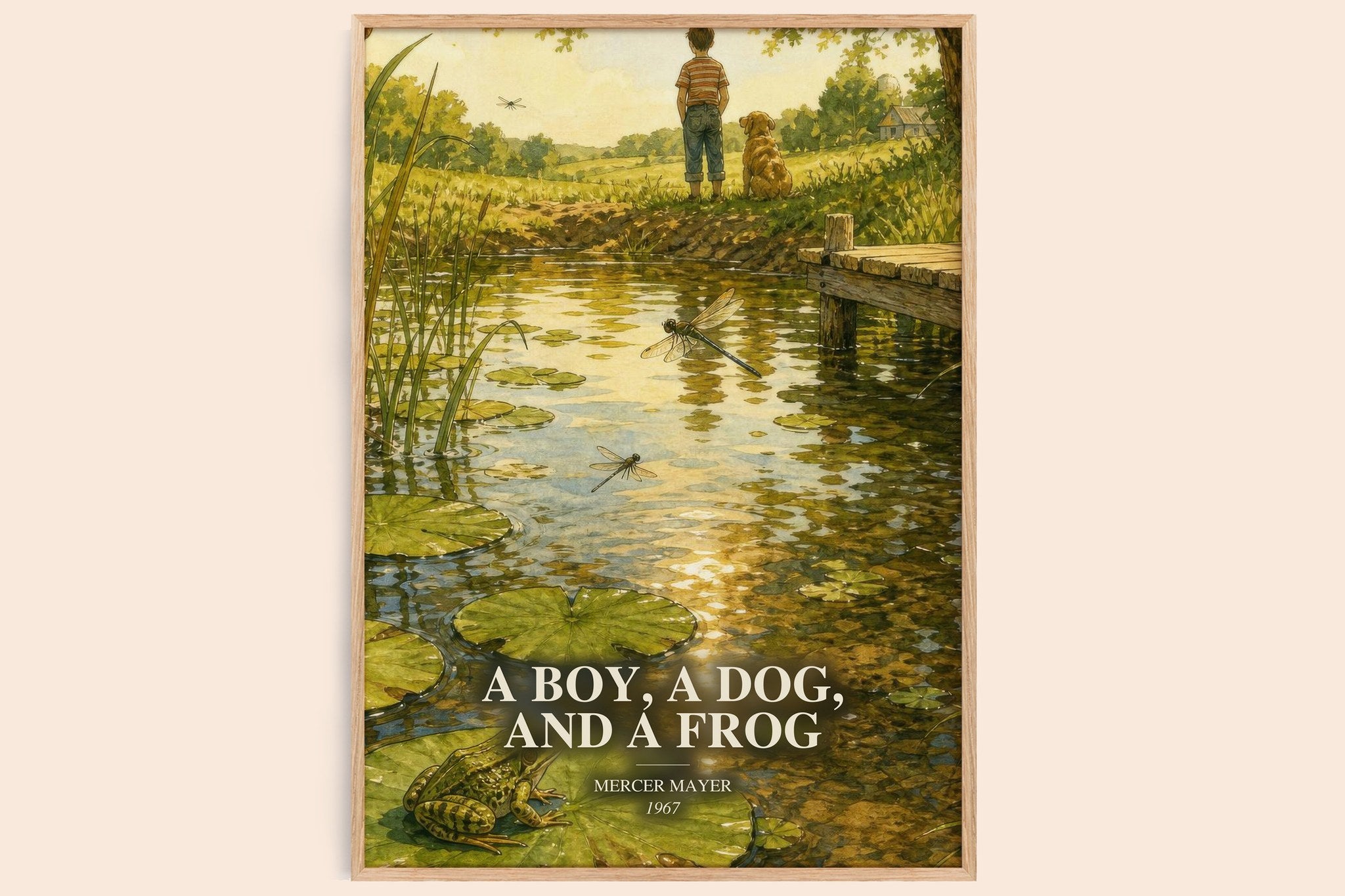 A Boy, a Dog, and a Frog Book Watercolour Illustration by Mercer Mayer