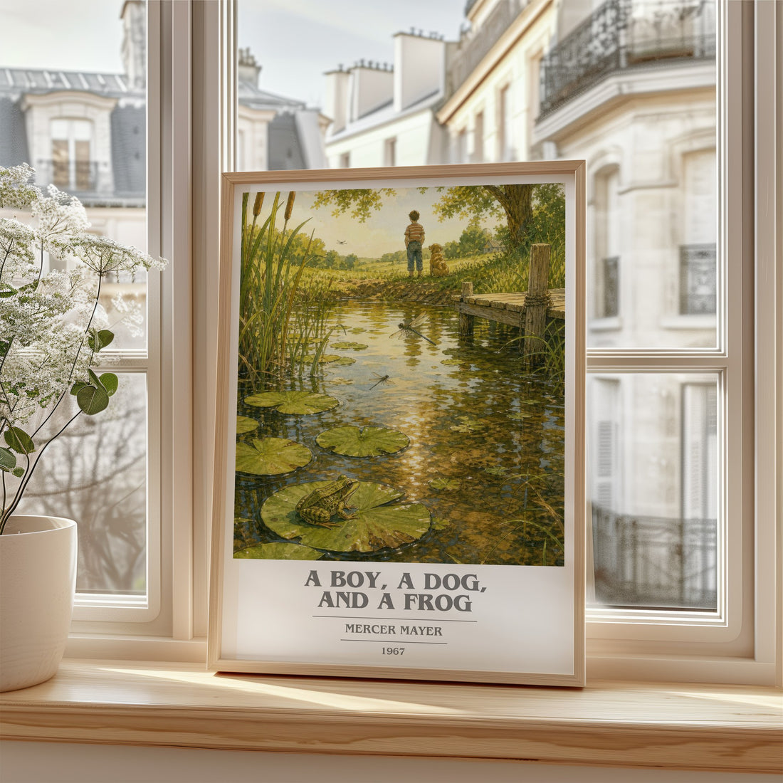 A Boy, a Dog, and a Frog book cover poster colour and style options – Mercer Mayer book art
