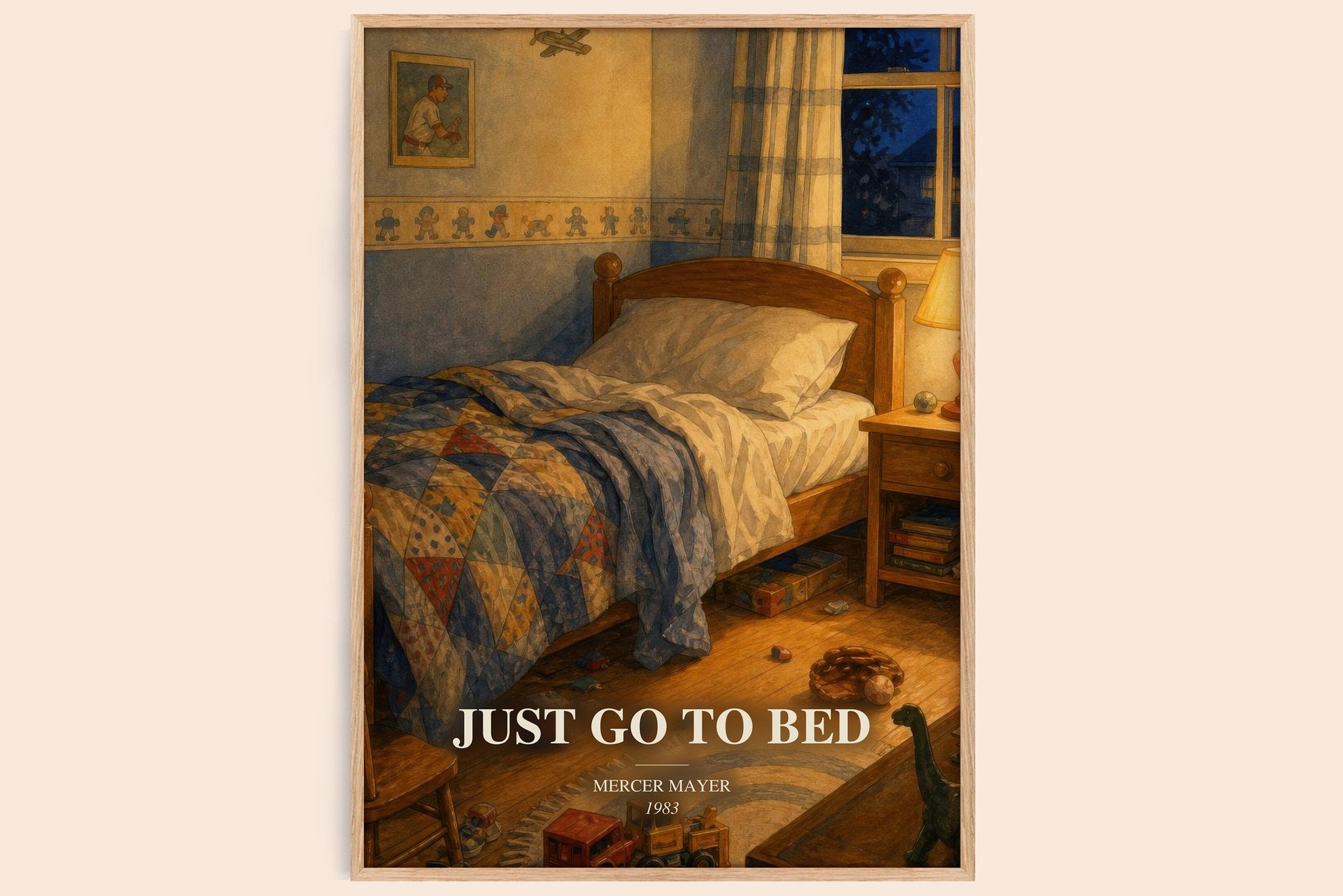 Just Go to Bed Book Watercolour Illustration by Mercer Mayer