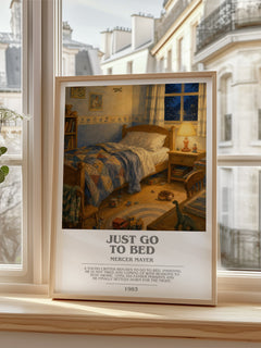 Just Go to Bed bookish poster colour and style options – Mercer Mayer book art