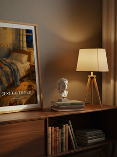 Just Go to Bed watercolour print on bookshelf – Mercer Mayer fan gift