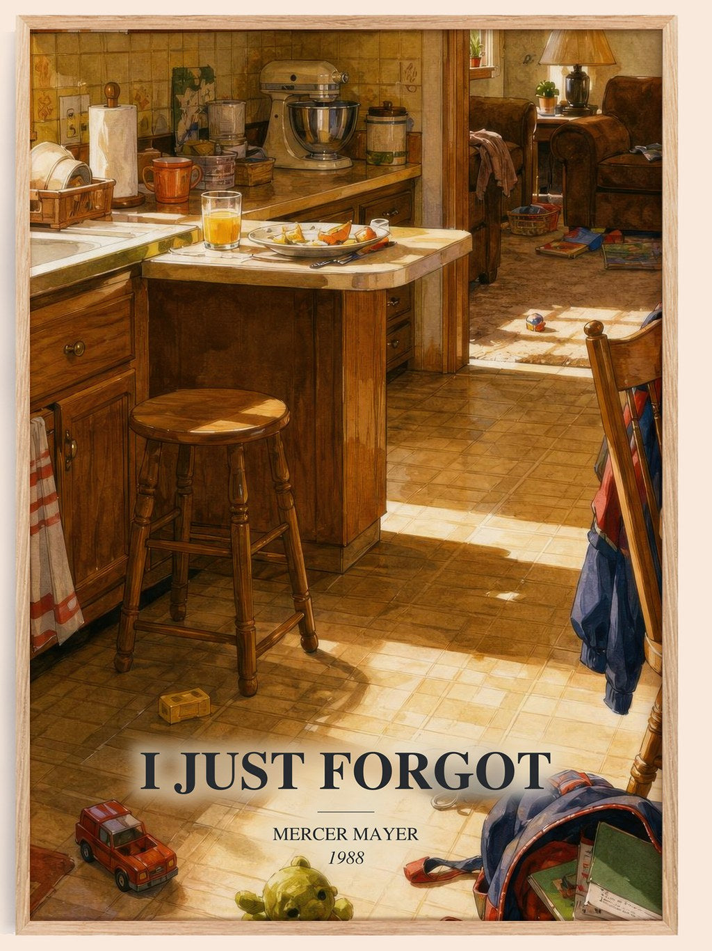 I Just Forgot watercolour book poster by Mercer Mayer – framed literary art print