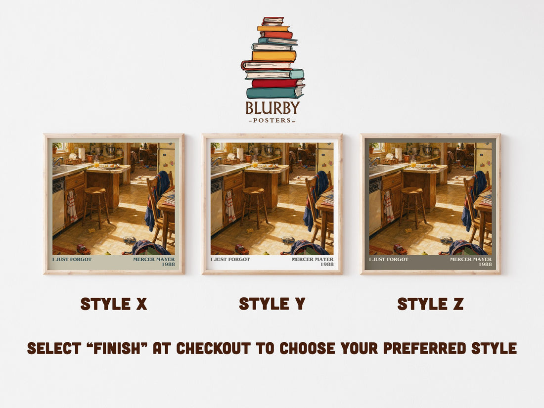 I Just Forgot literary print in frame leaning in hallway – childrens wall art (mockup)