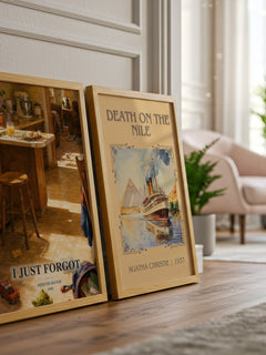 I Just Forgot watercolour print framed by window – literary home decor