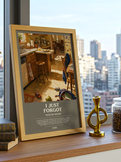 I Just Forgot bookish print framed by window – literary home decor