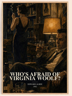 Who's Afraid of Virginia Woolf? watercolour book poster by Edward Albee – framed literary art print
