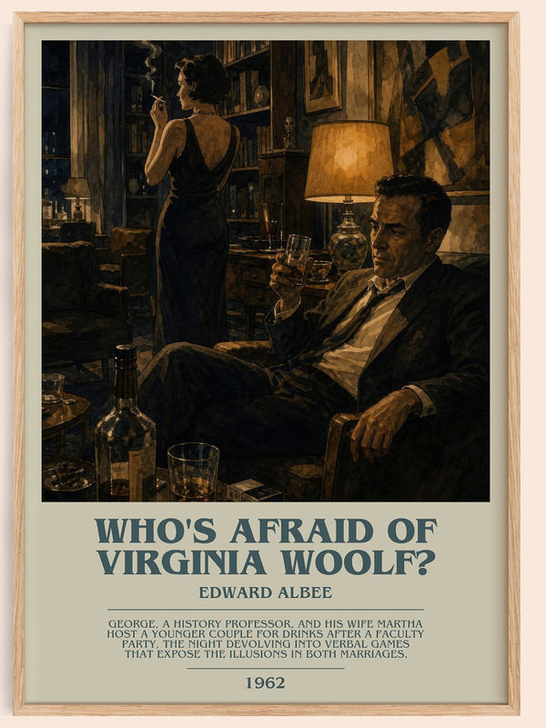 Who's Afraid of Virginia Woolf? bookish book poster by Edward Albee – framed literary art print