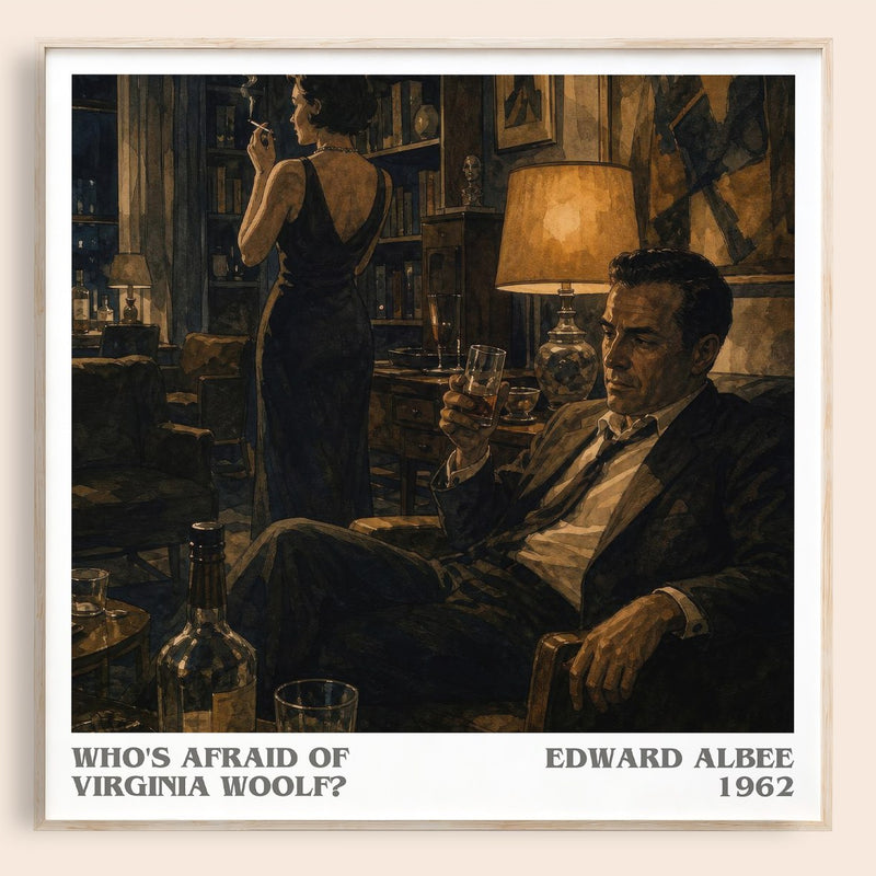 Who's Afraid of Virginia Woolf? literary book poster by Edward Albee – framed literary art print