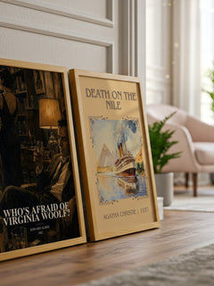 Who's Afraid of Virginia Woolf? watercolour print framed by window – literary home decor