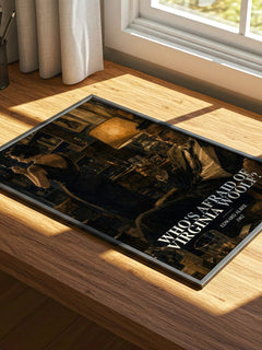 Who's Afraid of Virginia Woolf? watercolour book poster framed on wall – literary fiction wall art