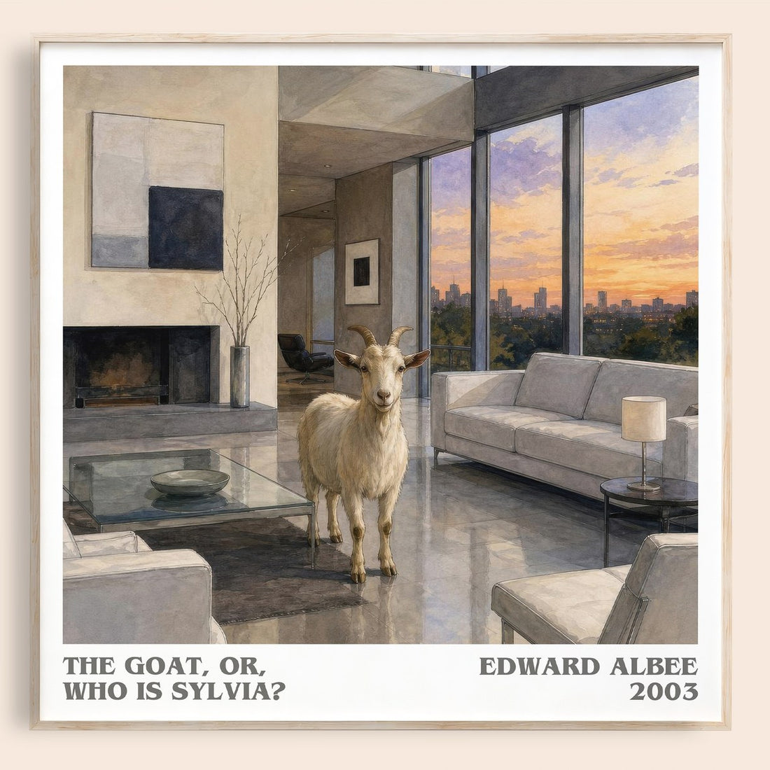 The goat, or, Who is Sylvia? literary book poster by Edward Albee – framed literary art print