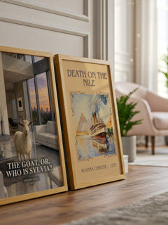The goat, or, Who is Sylvia? watercolour print framed by window – literary home decor