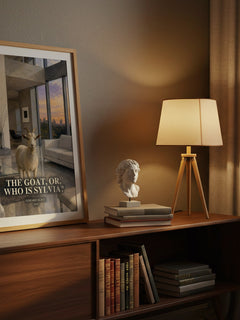 The goat, or, Who is Sylvia? watercolour print on bookshelf – Edward Albee fan gift