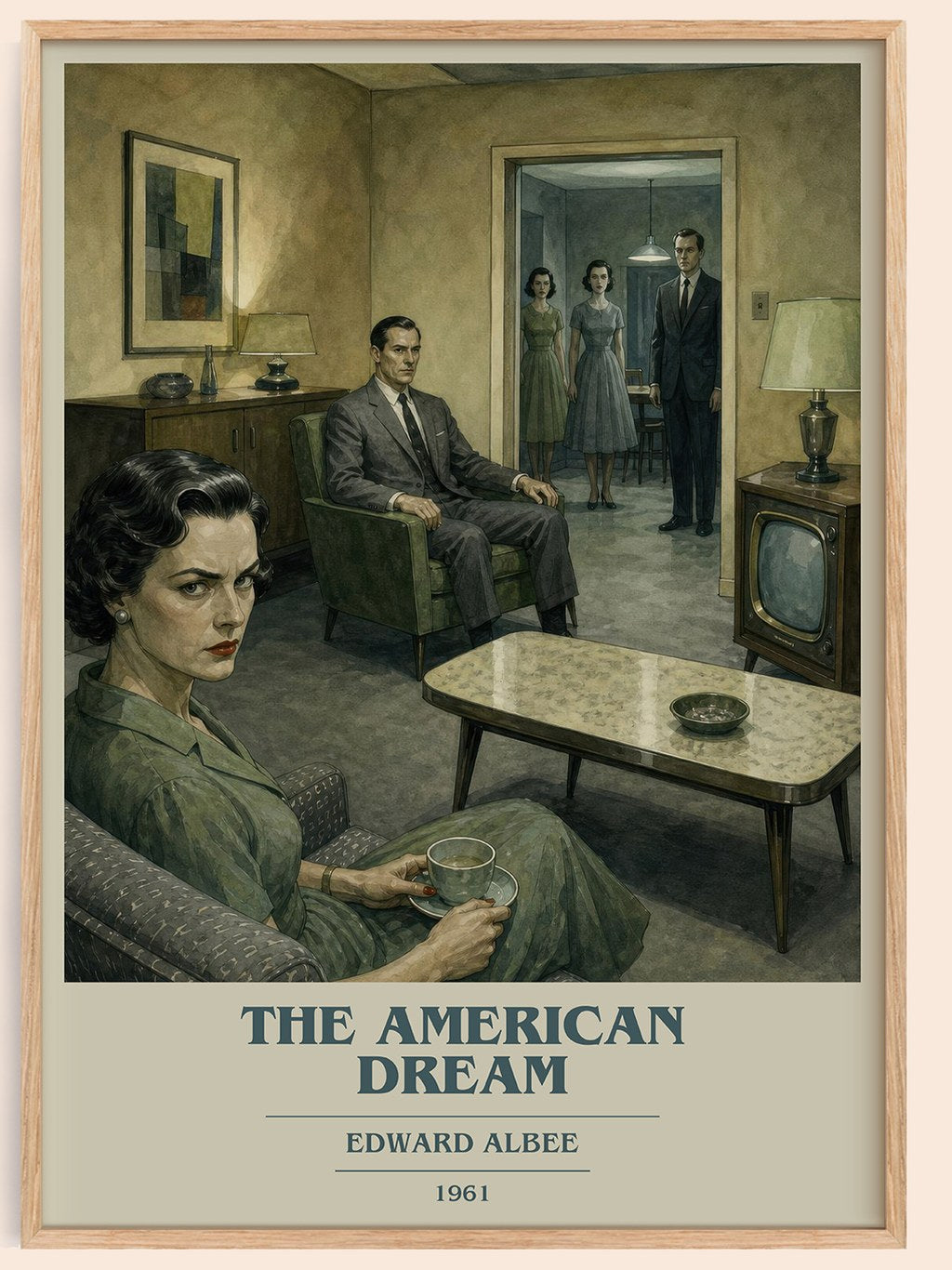 The American dream book cover book poster by Edward Albee – framed literary art print