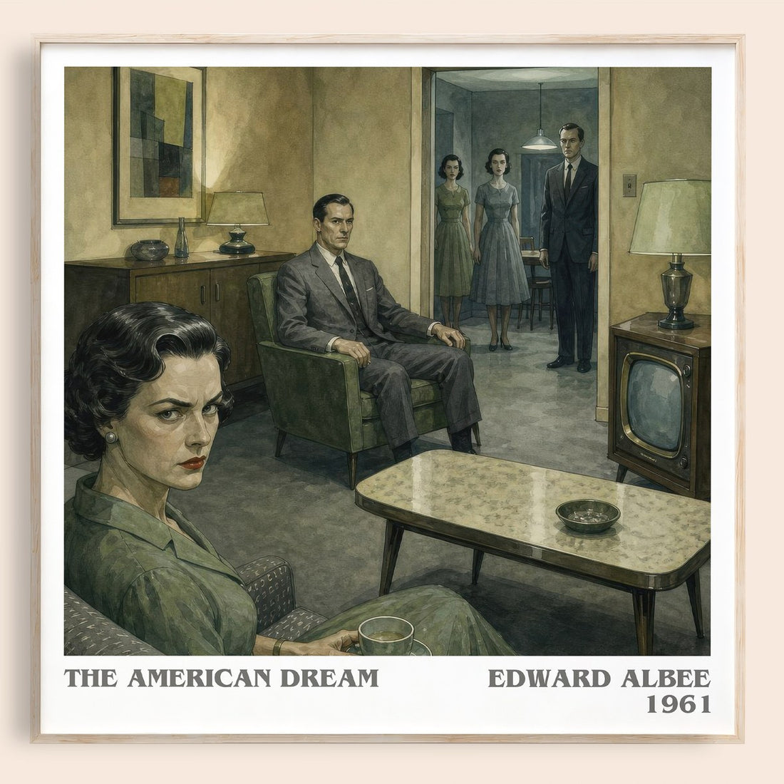 The American dream literary book poster by Edward Albee – framed literary art print