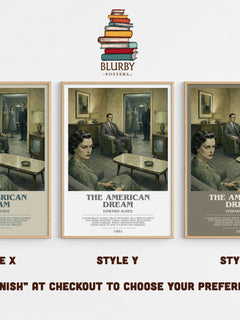 The American dream bookish print in frame leaning in hallway – literary fiction wall art