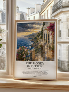 The Honey is Bitter bookish poster colour and style options – Violet Winspear book art