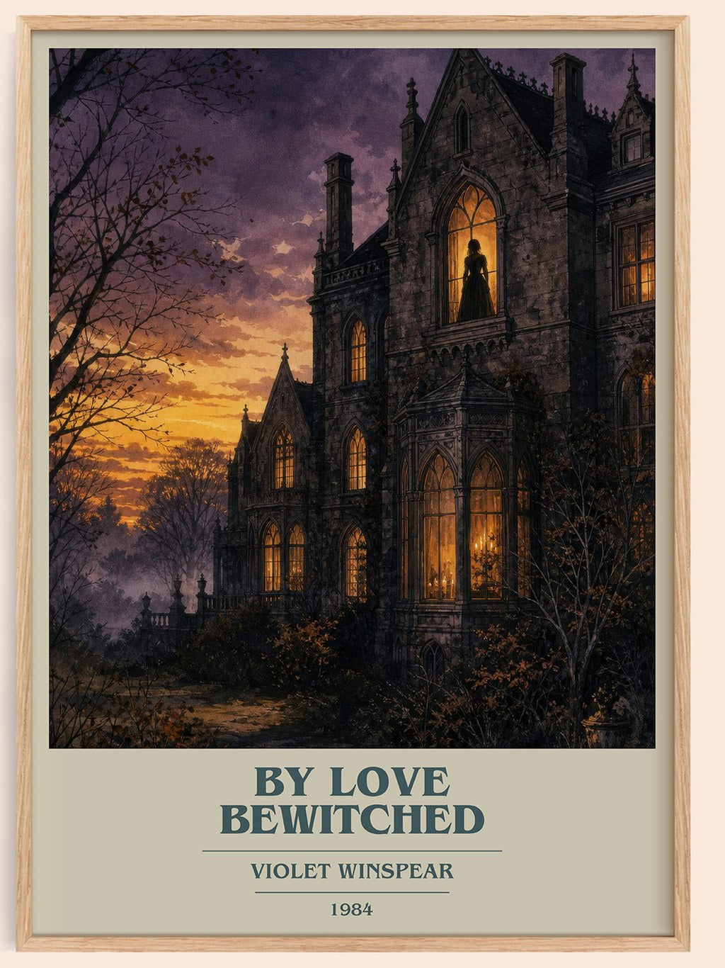 By Love Bewitched book cover book poster by Violet Winspear – framed literary art print