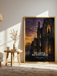 By Love Bewitched watercolour print in frame leaning in hallway – romance wall art