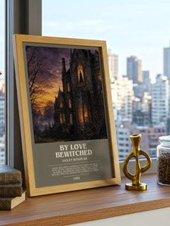 By Love Bewitched bookish print framed by window – literary home decor