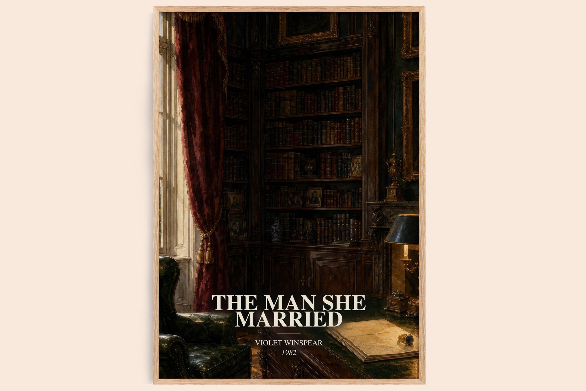The Man She Married Book Watercolour Illustration by Violet Winspear