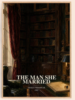 The Man She Married watercolour book poster by Violet Winspear – framed literary art print