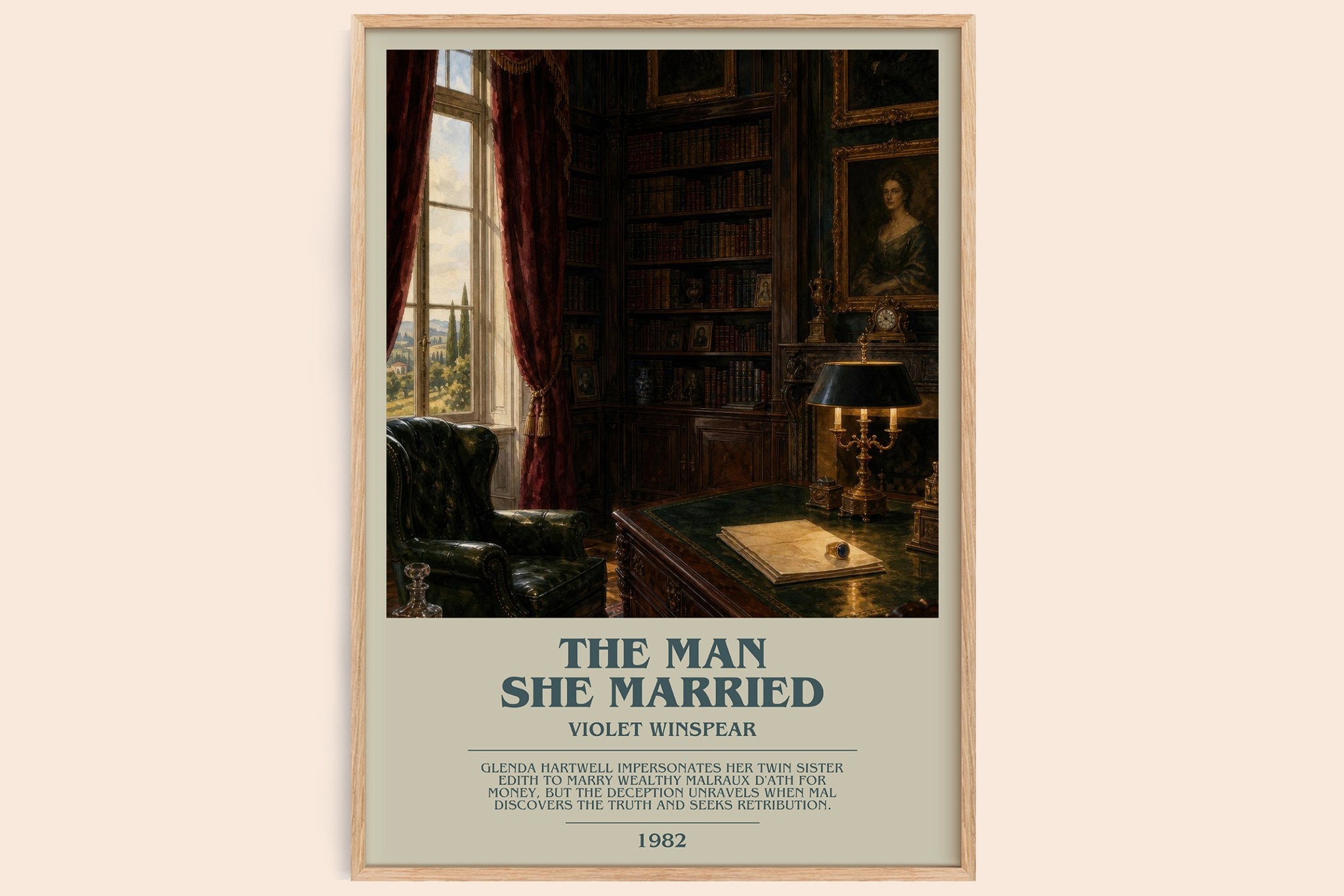 The Man She Married Bookish Wall Art by Violet Winspear