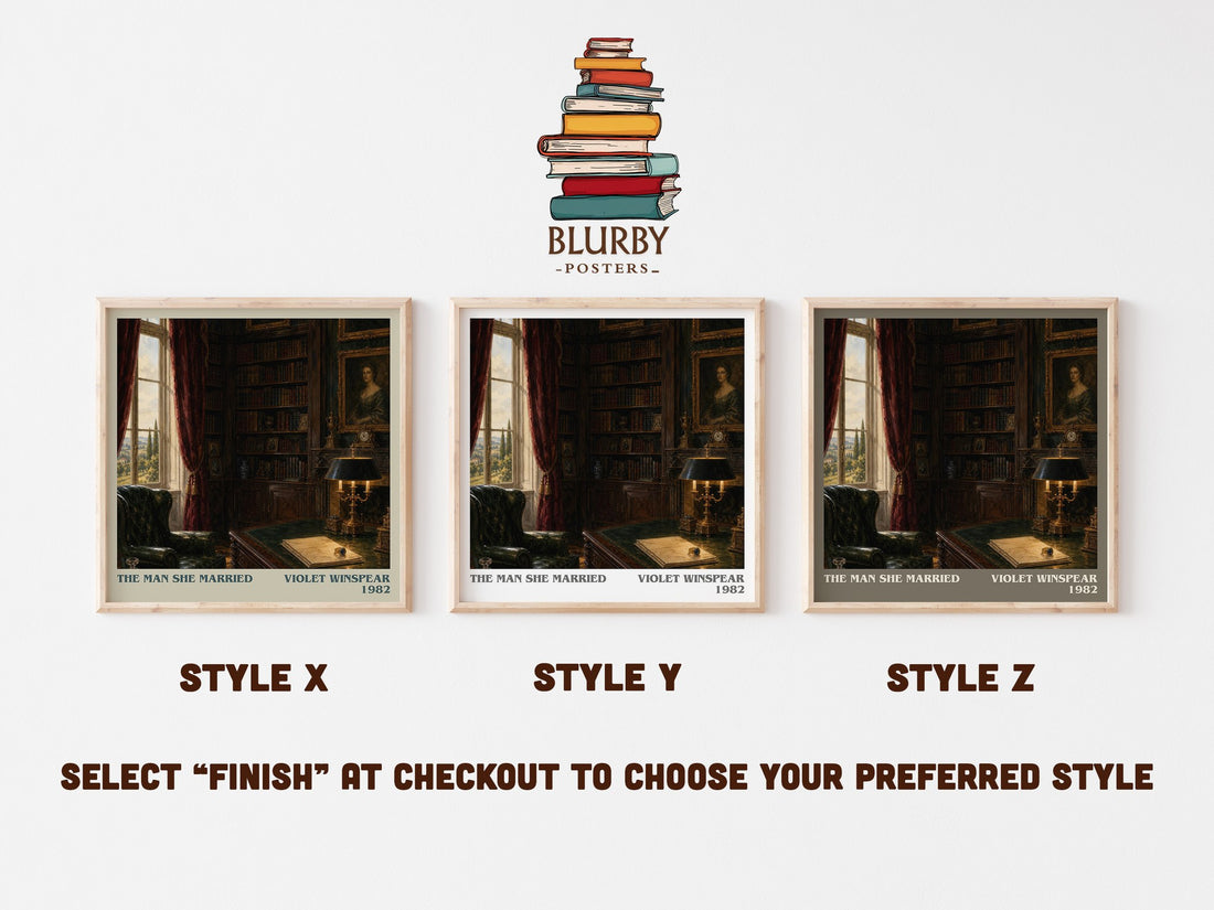 The Man She Married literary print in frame leaning in hallway – romance wall art (mockup)