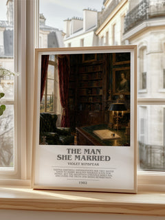 The Man She Married bookish poster colour and style options – Violet Winspear book art