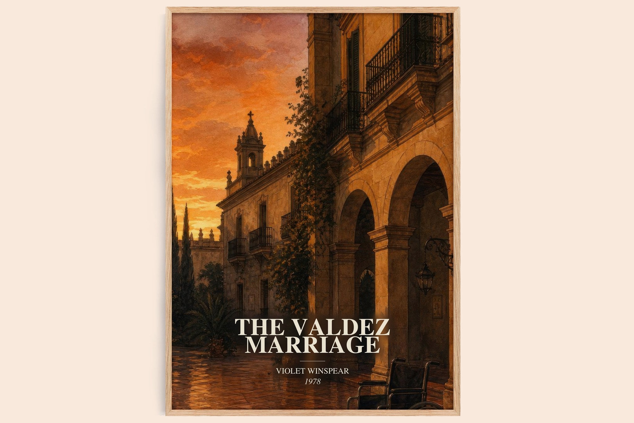 The Valdez Marriage Book Watercolour Illustration by Violet Winspear