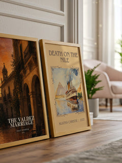 The Valdez Marriage watercolour print framed by window – literary home decor