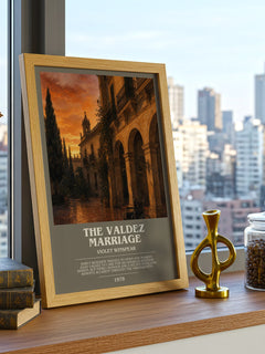 The Valdez Marriage bookish print framed by window – literary home decor