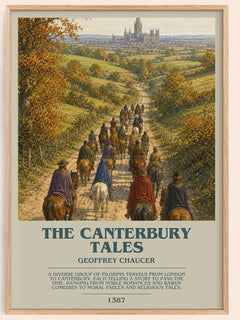 The Canterbury Tales bookish book poster by Geoffrey Chaucer – framed literary art print