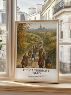The Canterbury Tales book cover poster colour and style options – Geoffrey Chaucer book art