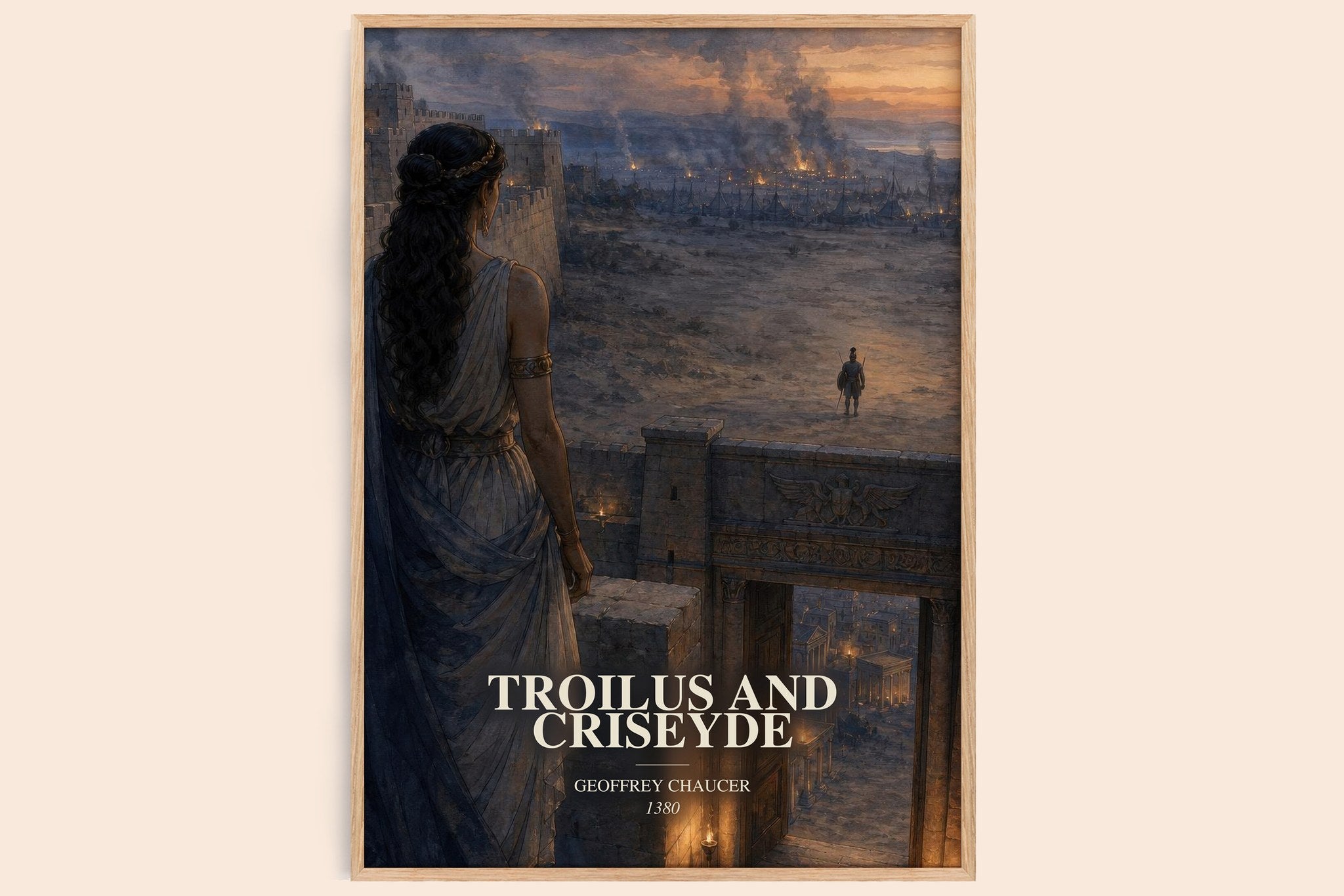 Troilus and Criseyde Book Watercolour Illustration by Geoffrey Chaucer