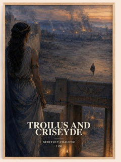 Troilus and Criseyde watercolour book poster by Geoffrey Chaucer – framed literary art print