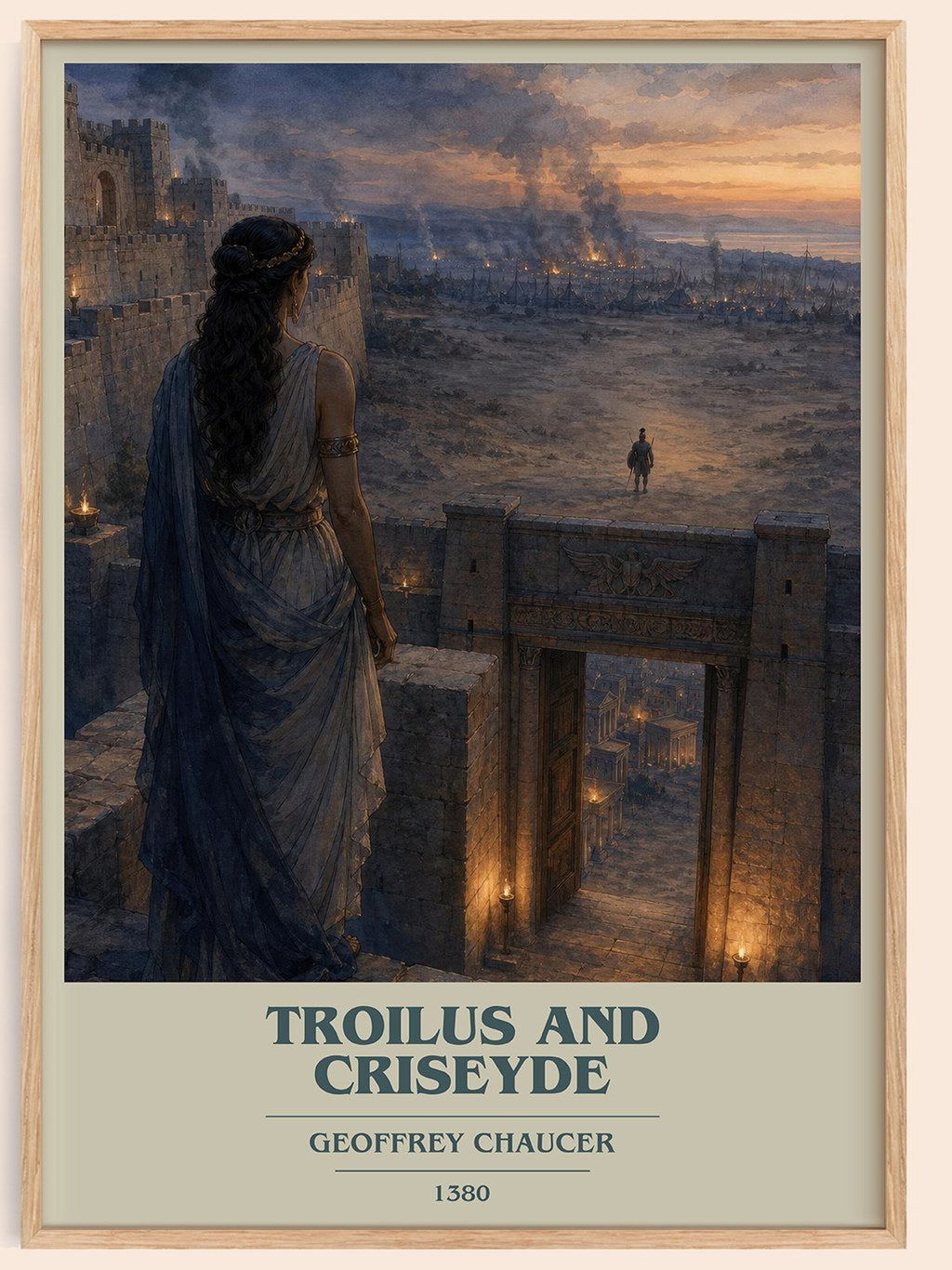 Troilus and Criseyde book cover book poster by Geoffrey Chaucer – framed literary art print
