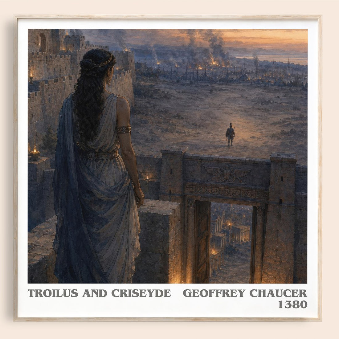 Troilus and Criseyde literary book poster by Geoffrey Chaucer – framed literary art print
